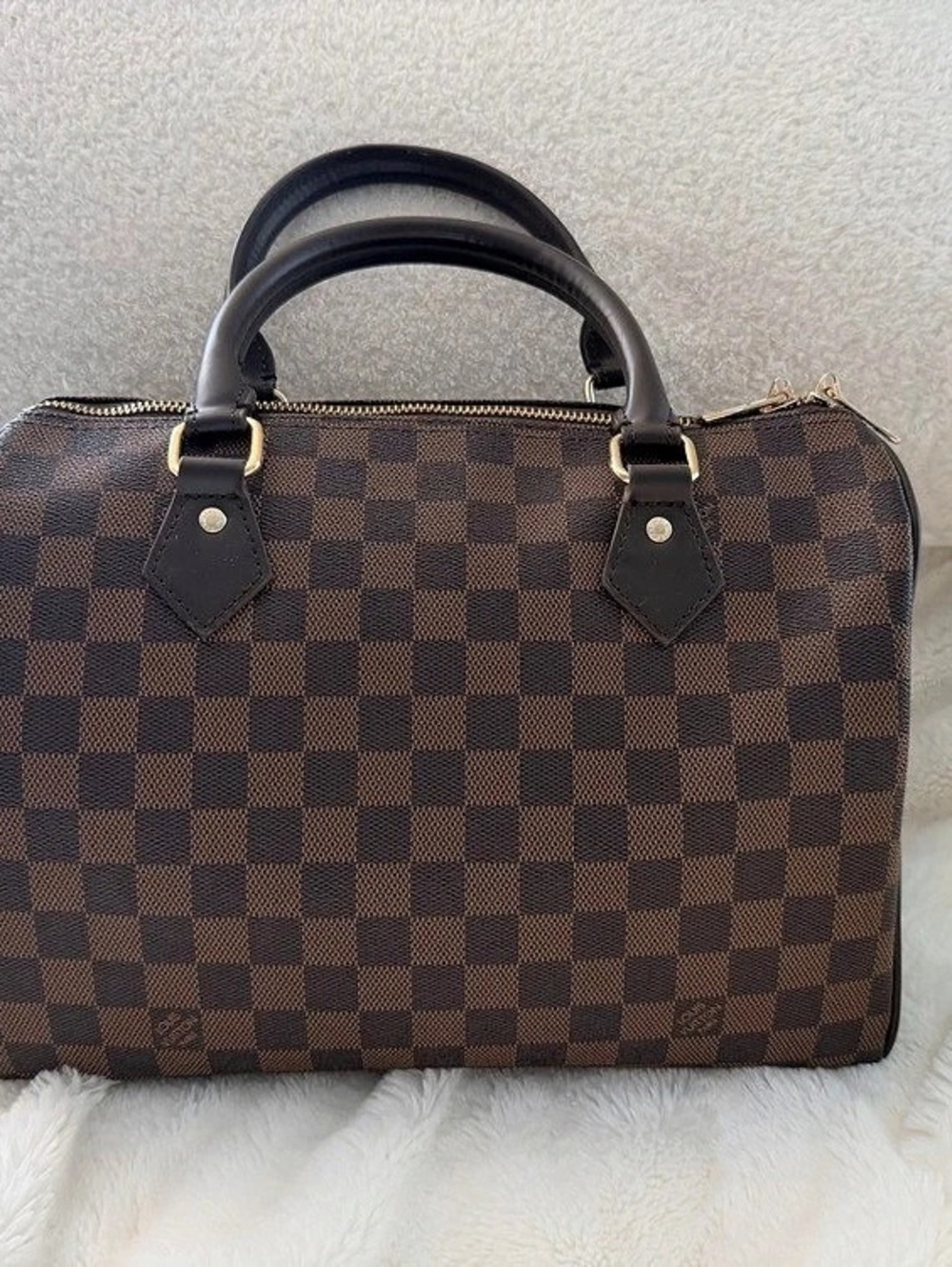 Unbranded LV Speedy 30 Damier Ebene Satchel Brown & Black